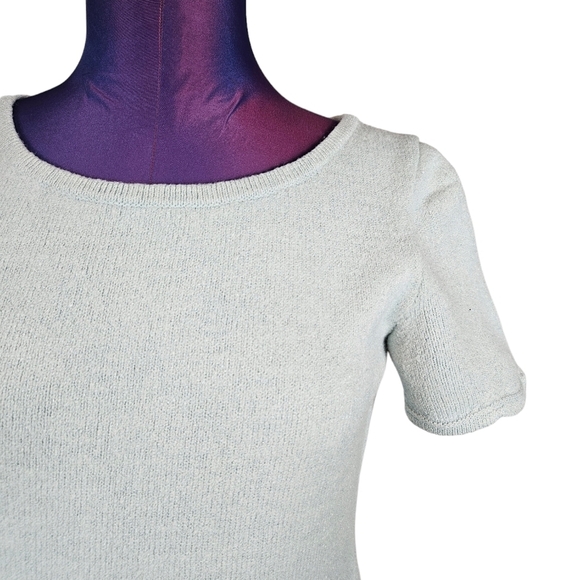 St. John Collection Light Aqua Santana Knit Wool Sheath Dress Size 6 Women's T22 - Picture 3 of 9